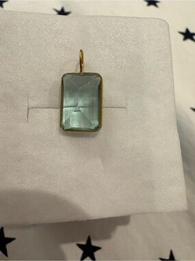 14k gold green amethyst pendant